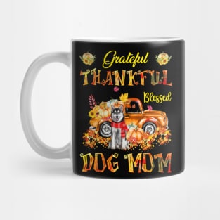 Husky Truck Pumpkin Thankful Grateful Blessed Dog Mom Mug